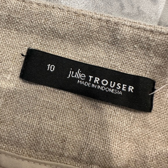 NWT Ann Taylor Loft Womens Julie Trouser Beige Size 10 Pants Linen - Picture 8 of 8